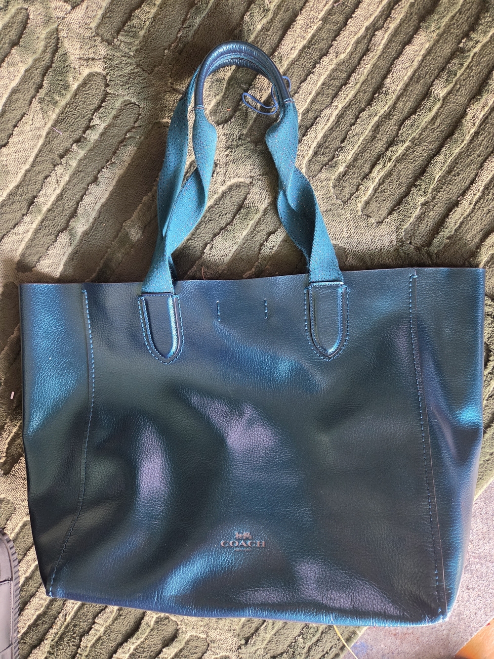 Coach Leather Tote in Teal